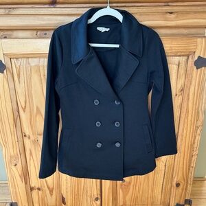 Hem and Thread Blazer Black Button Double Breasted Pockets Women's Jacket Medium